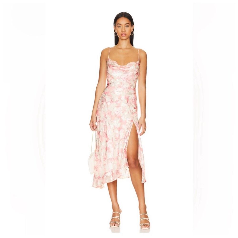 ASTR the Label Pink Burnout Gaia Midi Dress NWOT